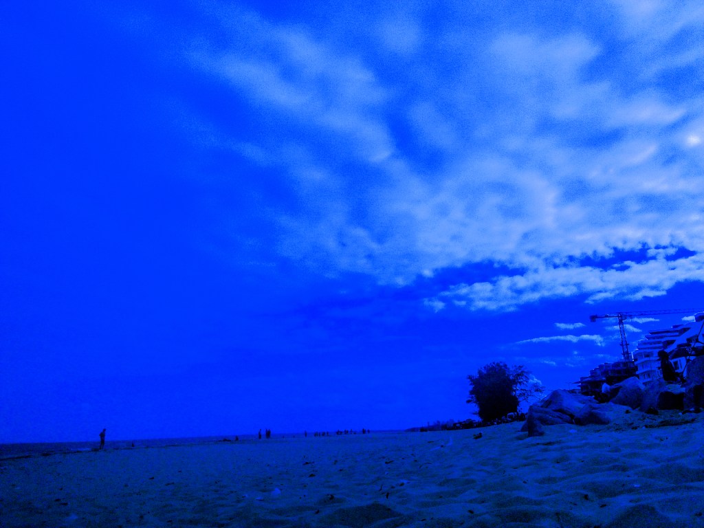 The blue sky and the&nbsp;beach